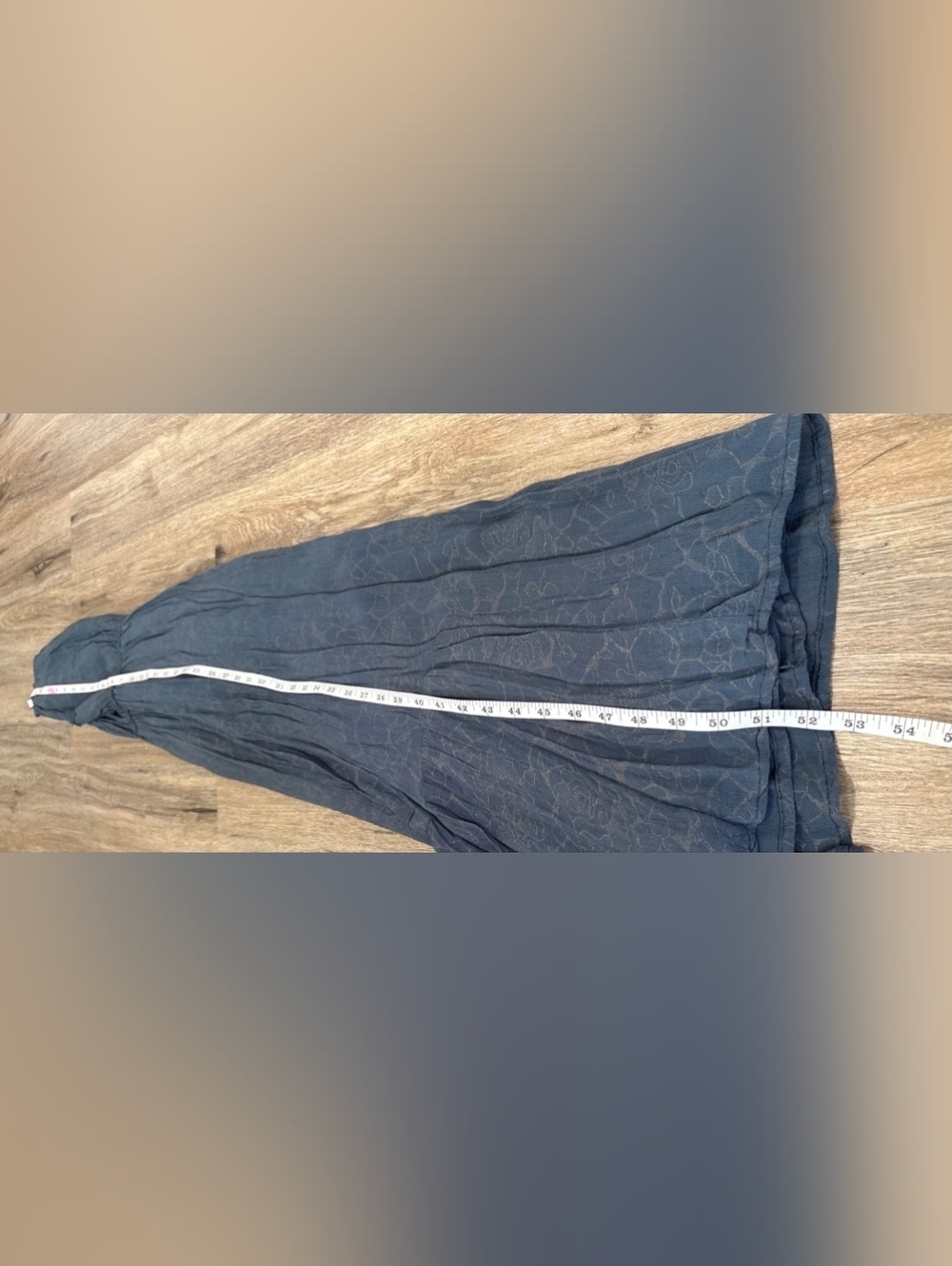 World Market Boho Halter Maxi Dress Gray Floral Viscose Lined Flowy Resort S/M - Picture 9 of 9